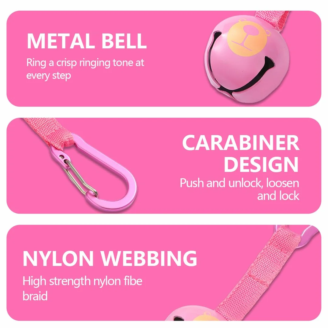 1 Pezzi Campanello Rosa Camping Campanella Anti Orso Campanelli per Orsi Rumorosi Escursionismo Promemoria Campana Campanelli Orso Forte per Gli Escursionisti per Escursionismo Campeggio Attività