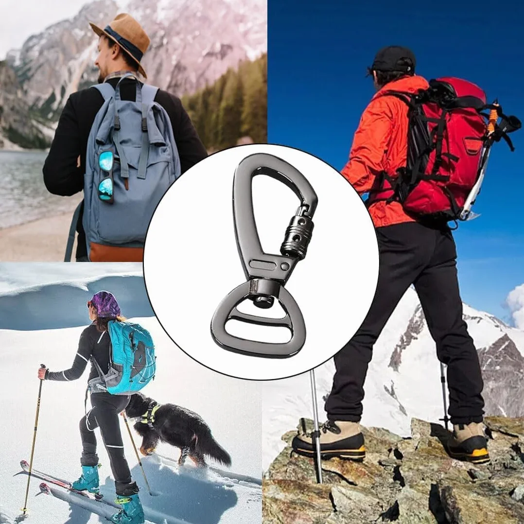 2 PCS Moschettone per Guinzaglio per Cani, Ganci Portachiavi, Moschettoni Forma D in Acciaio Inox, Utilizzati per Alpinismo, Moschettone in Acciaio 60 mm da Utilizzare con Guinzaglio Paracord