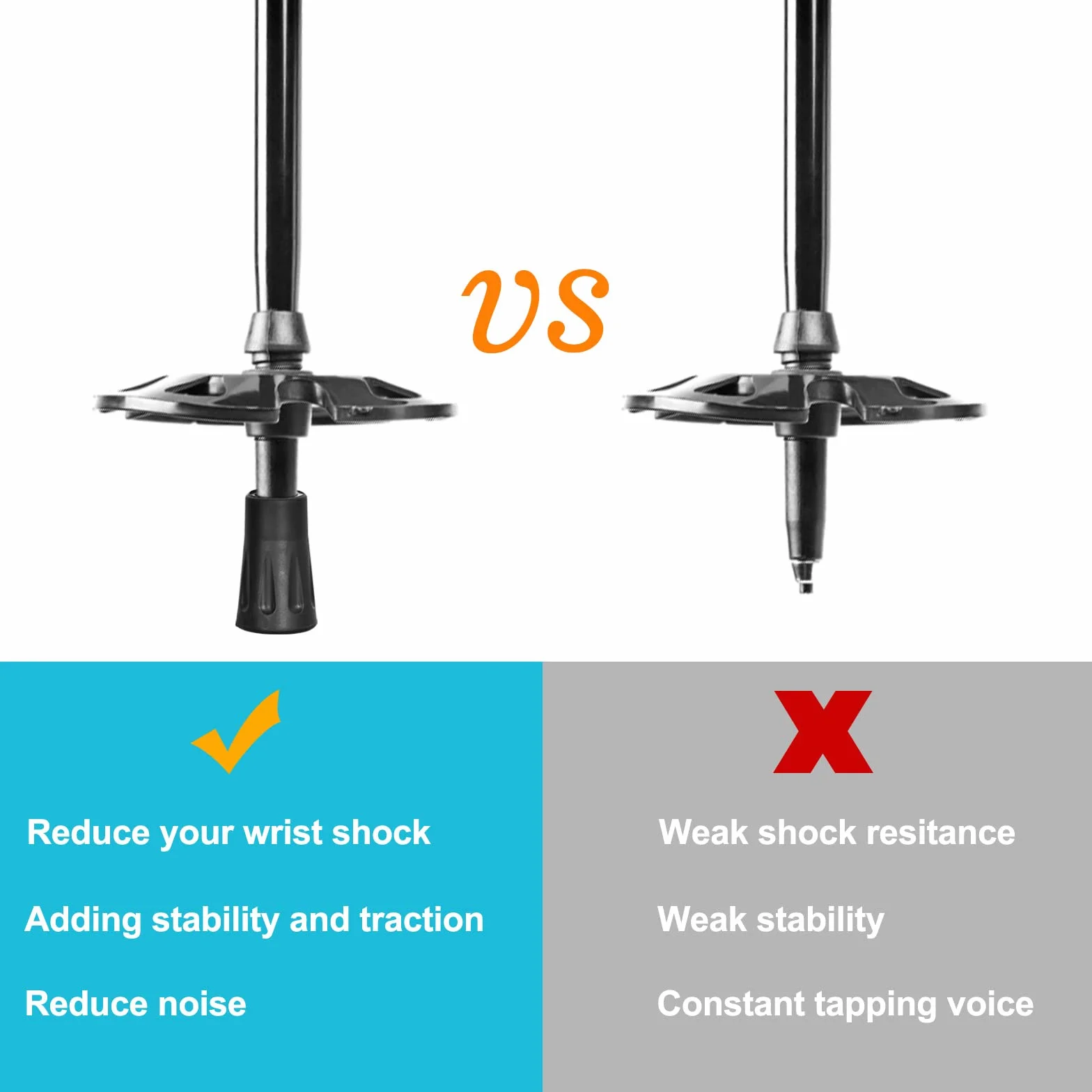 Tamponi in Gomma per Bastoncini da Trekking 12mm, Accessori Nordic Walking 4 Pezzi