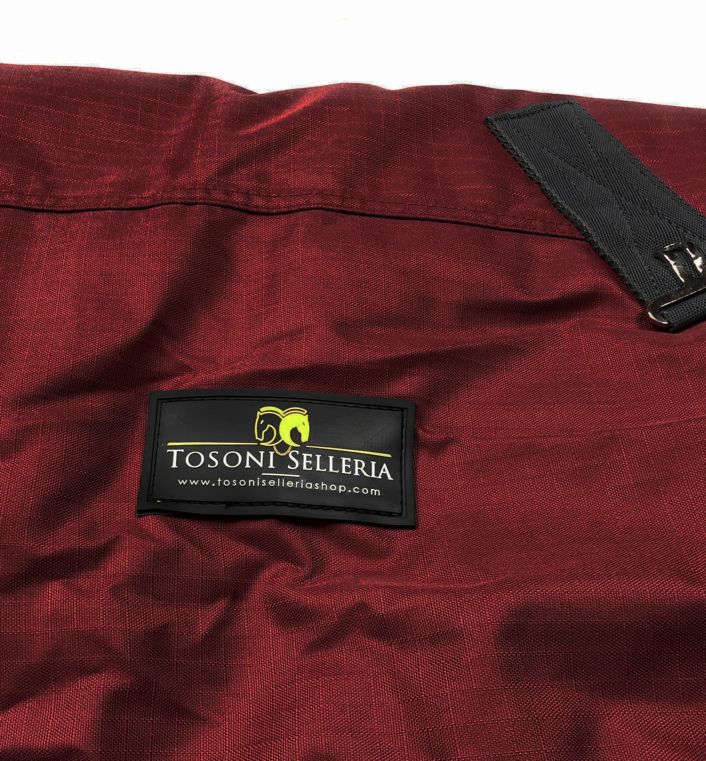 Horses, Coperta da Paddock per Cavallo Turnout 200 gr, Impermeabile, Imbottita, Resistente, con Cinghie ad Incrocio, Bordeaux 145 cm