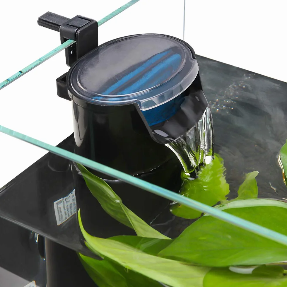 SENZEAL Pompa Filtro a Cascata a Basso Livello Dell'acqua Tartaruga Filtro Interno per Acquario 5W 220V/50Hz 400L/H Livello Dell'acqua Basso Pulito per Acquari Rettili Anfibi - Nero