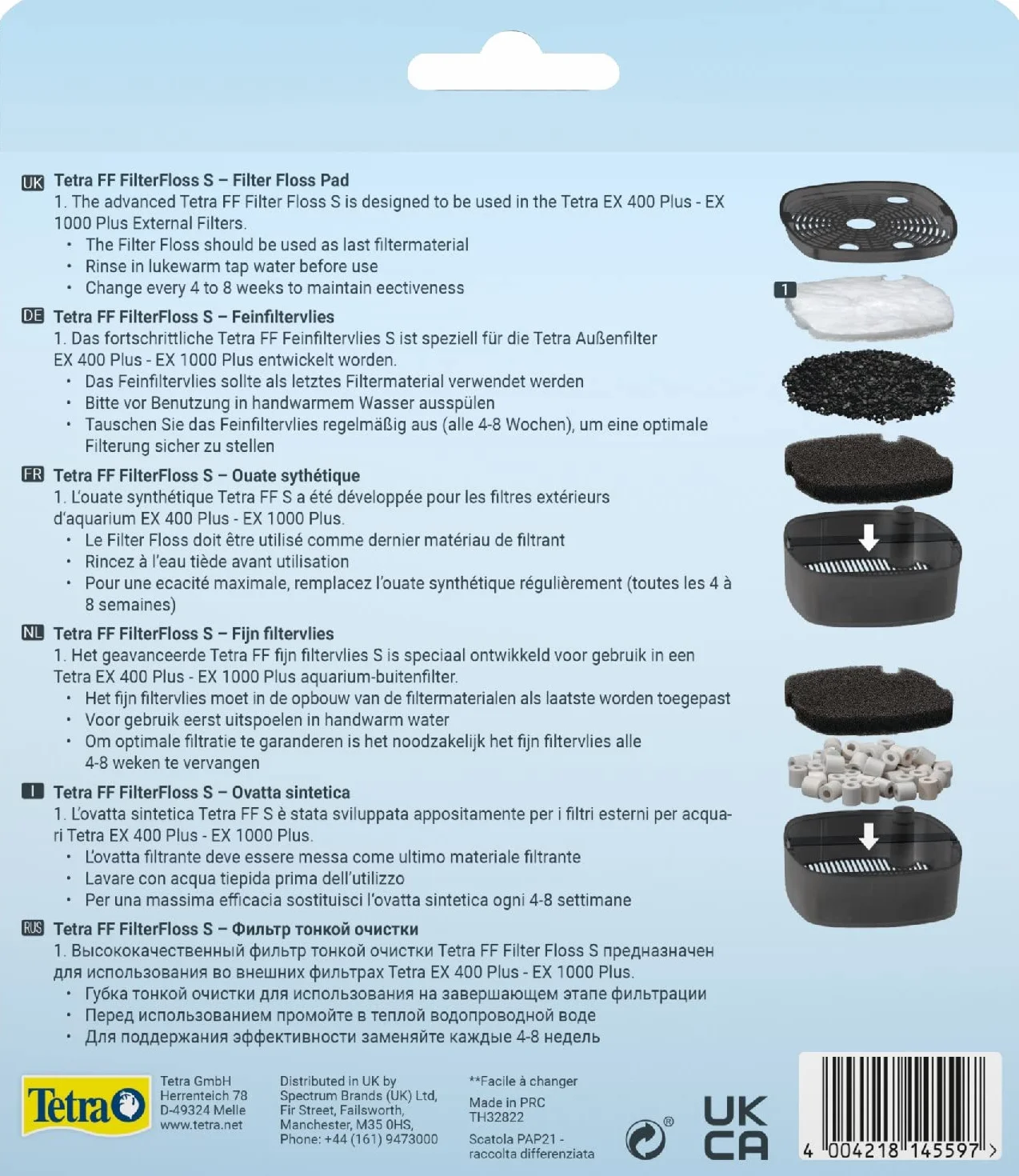TetraTec Filter Floss FF600/FF700, Ricambio per Filtro