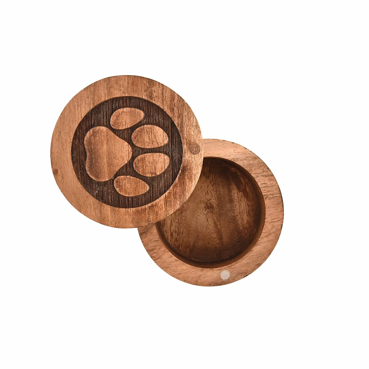 EDHAS Urna funeraria decorativa in legno di acacia per cani gatti 8,9 x 8,9 x 6,3 cm