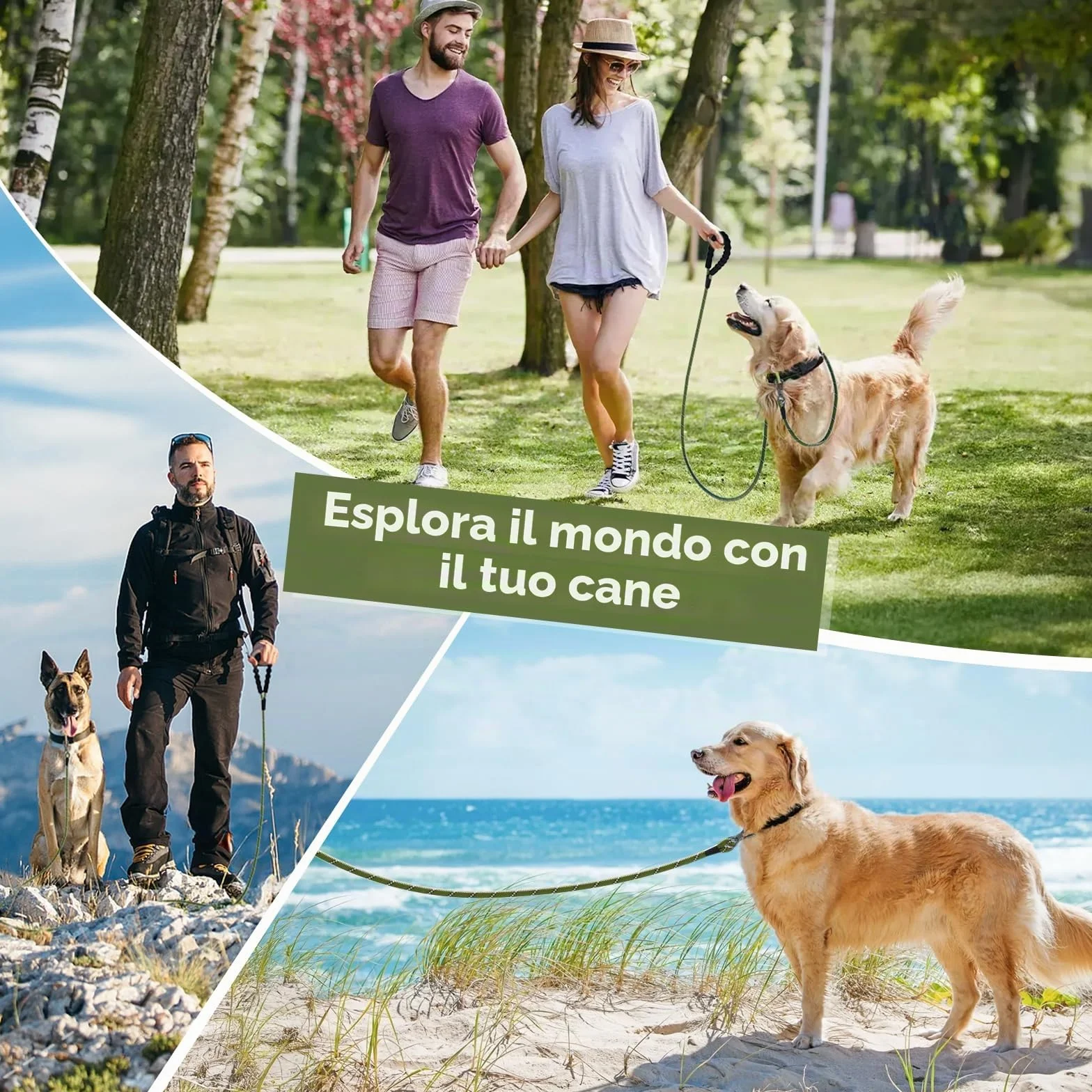 X XBEN Guinzaglio Addestramento per Cani,1,5M 2M 3M 5M 6M 10M 15M 20M 25M 30M Resistente e Durevole Guinzaglio,Lunghina per Cane con Gancio di Sicurezza e Maniglia Imbottita,per Tutti i Cani