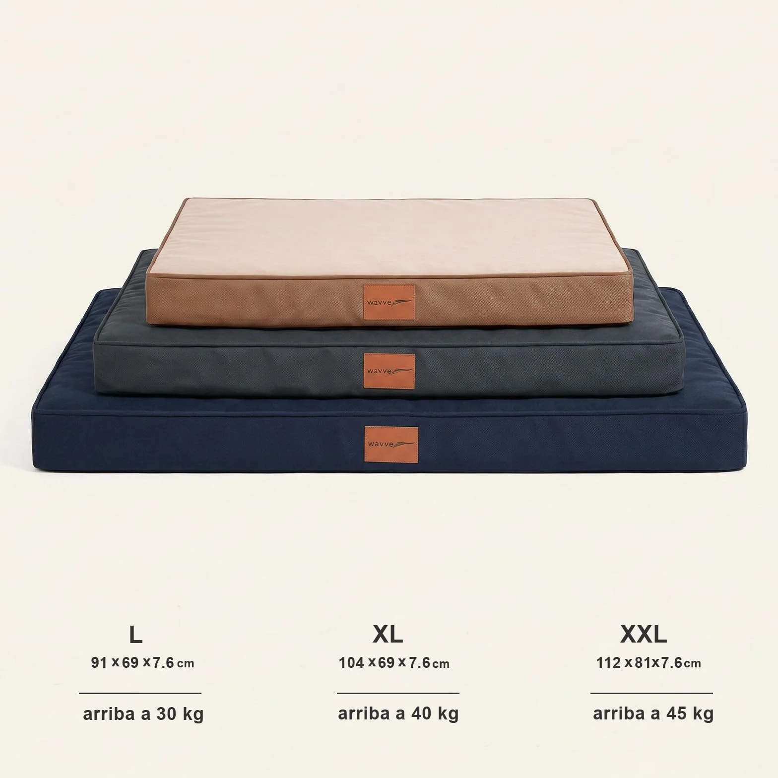 WAVVE Cuccia Cane Ortopedica 112x81x7.6 cm XL Letto Sfoderabile Lavabile Impermeabile Grigio
