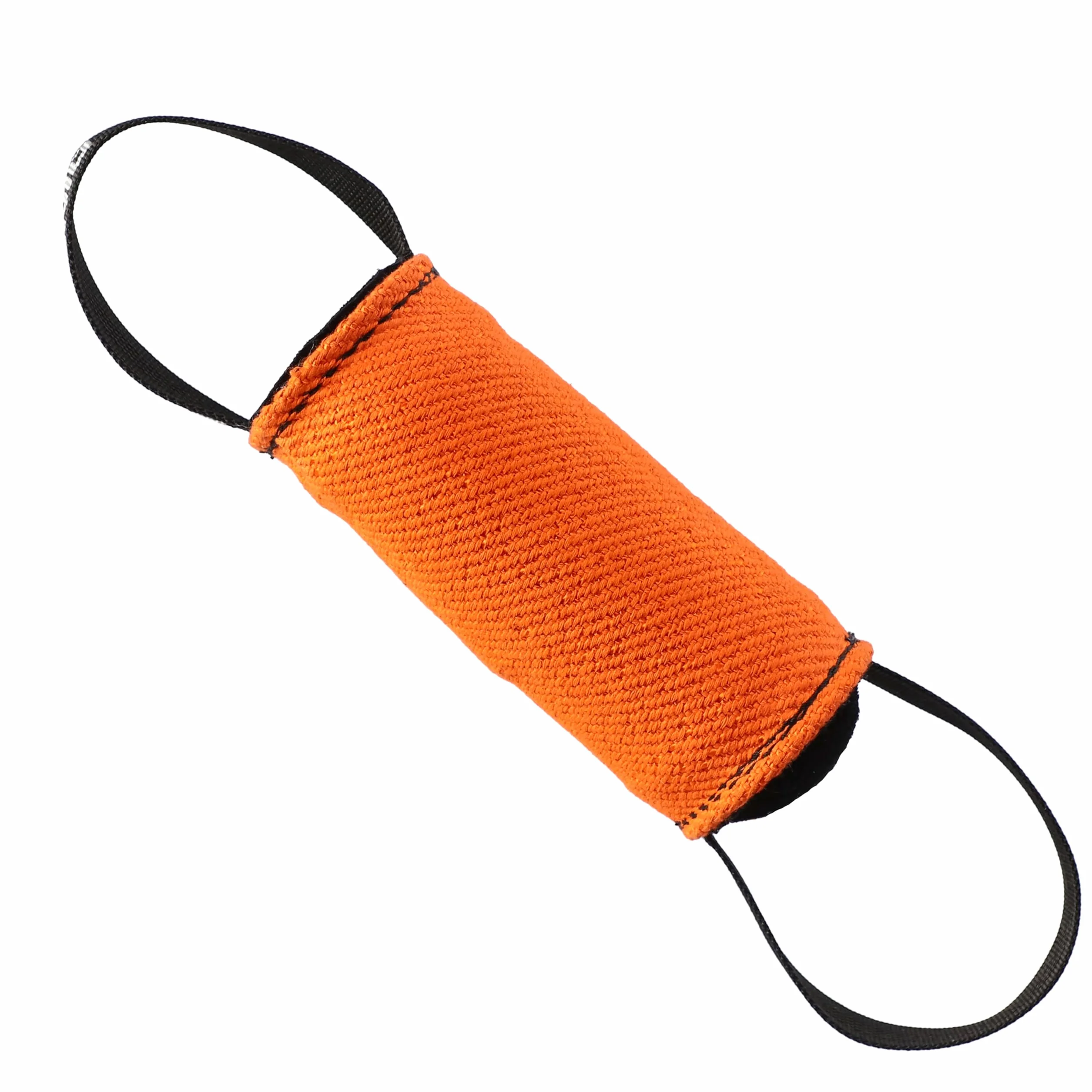 Dingo Gear S02805 - Giocattolo da Traino, a Forma di Cilindro, per lezioni di morso K9, IGP, Sport per Cani, Recupero, tiro alla Fune, Gioco, 2 Manici, Culla in Nylon Arancione, 15 x 8 cm