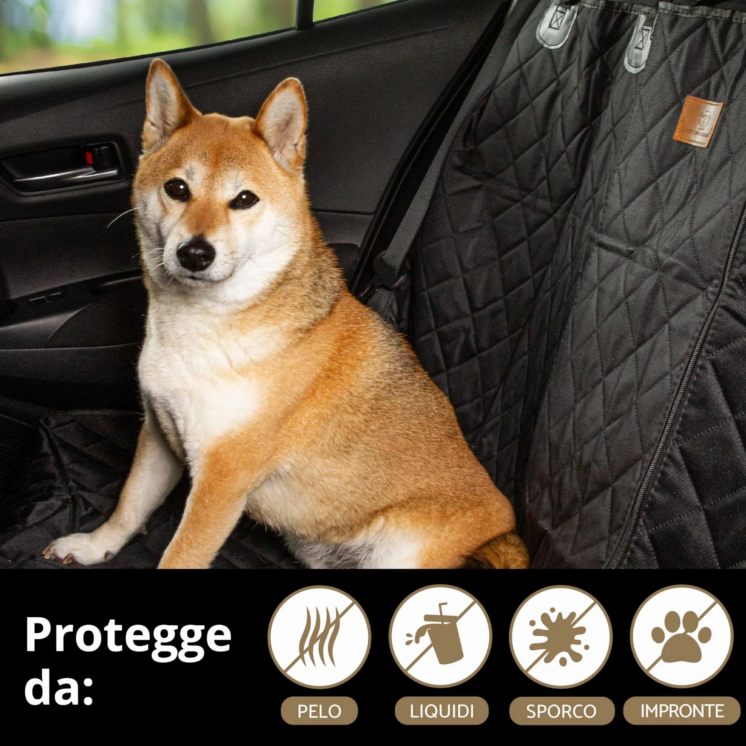 Coprisedile Auto per Cani Impermeabile Antiscivolo Antigraffio 122 cm 56 x 45 x 122 cm