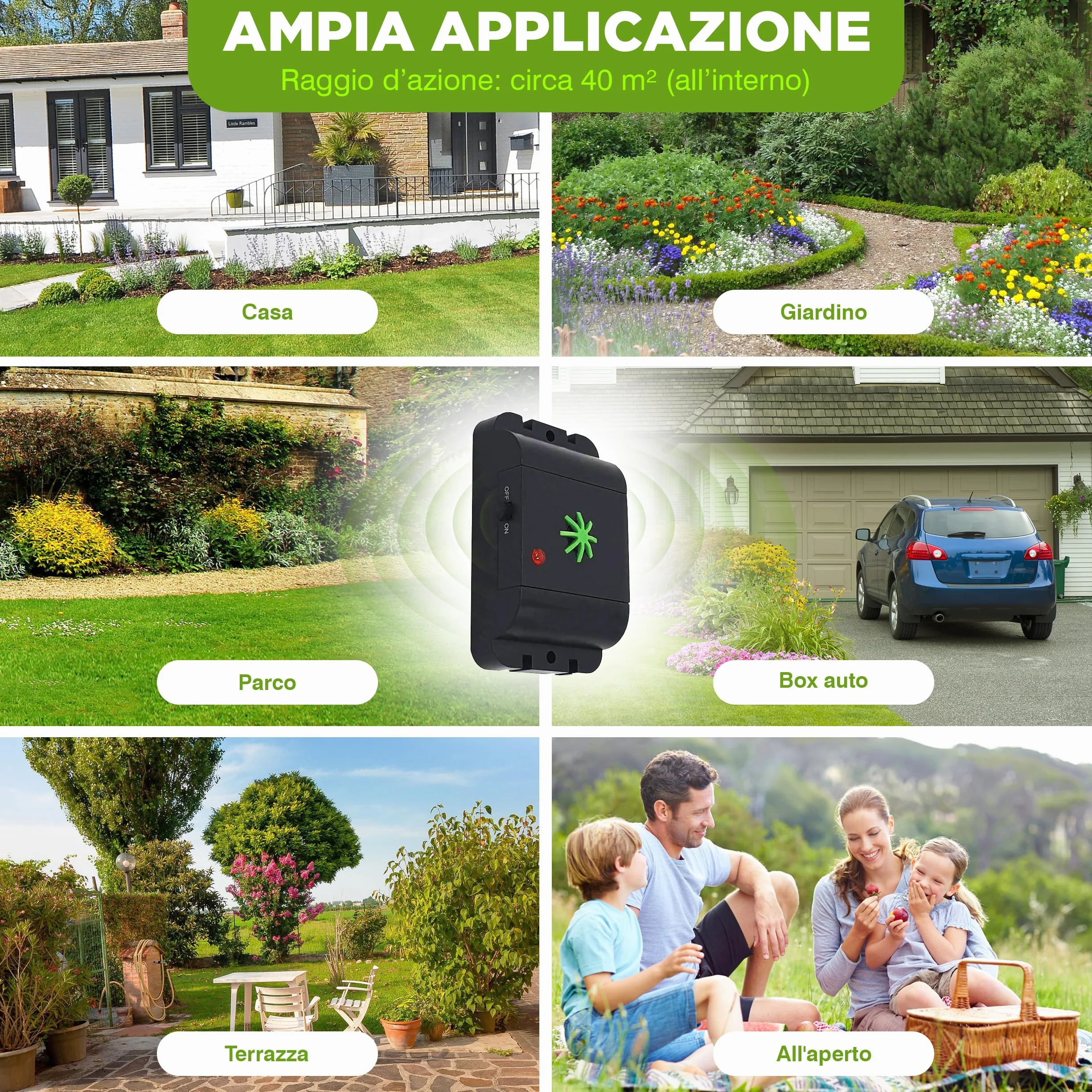 ISOTRONIC repellente animali ultrasuoni gatti cani dissuasore fienile giardino auto garage batteria raggio 40m² 3 pezzi efficace esterno interno protezione difesa mobile impermeabile stop parassiti