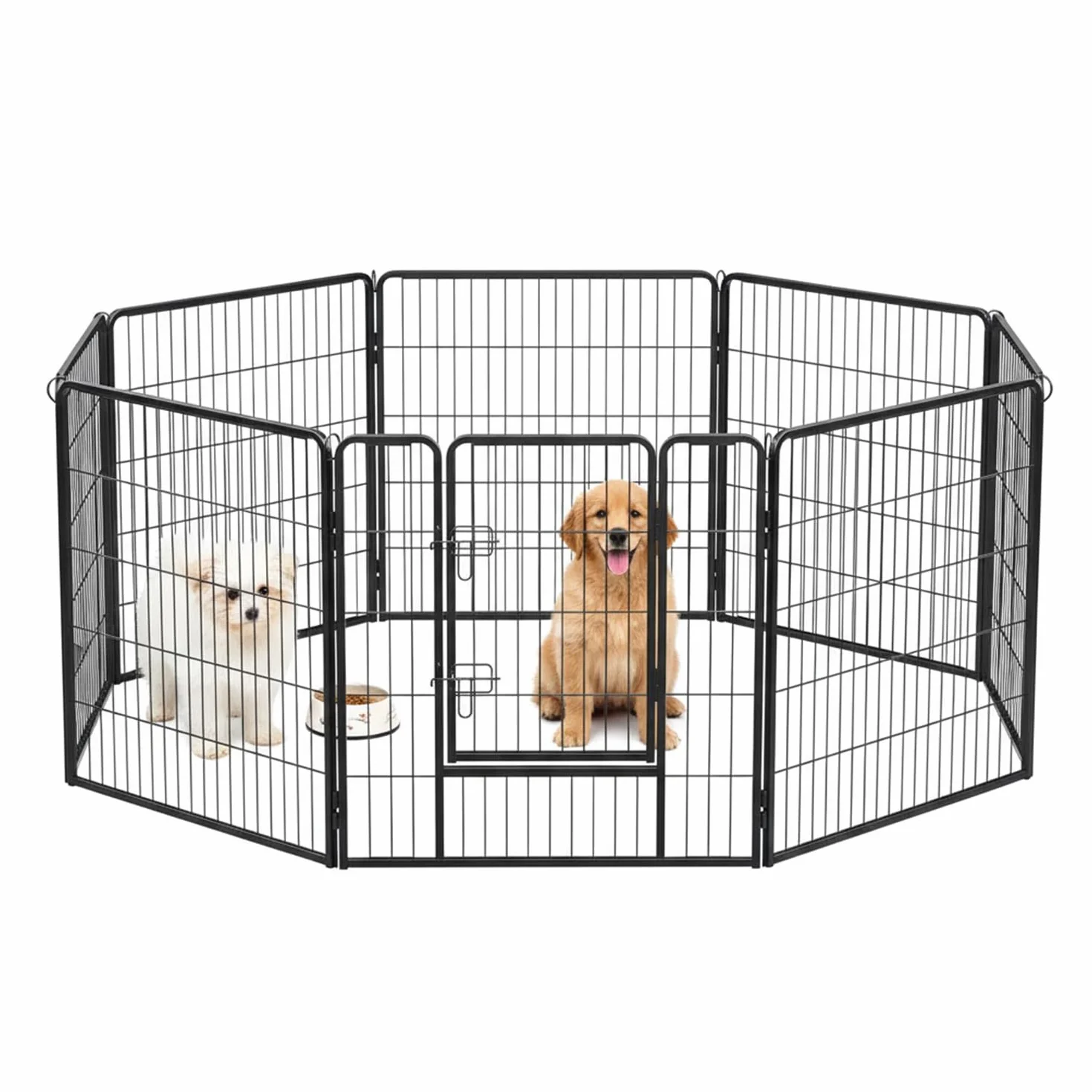 AQPET Recinto Modulare 80x80 cm per Cani, Gatti, Conigli e Roditori - 8 Pannelli Resistenti per Interno ed Esterno, Sicuro e Facile da Montare, Ideale per Casa e Giardino