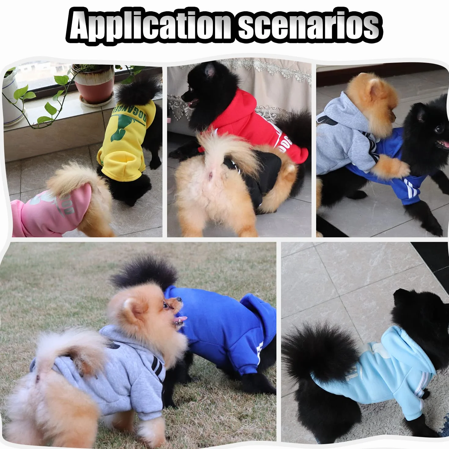 QiCheng&LYS Felpa per Cani Piccola Taglia Maglioncino Cappotto Caldo Animale Domestico Blu XS