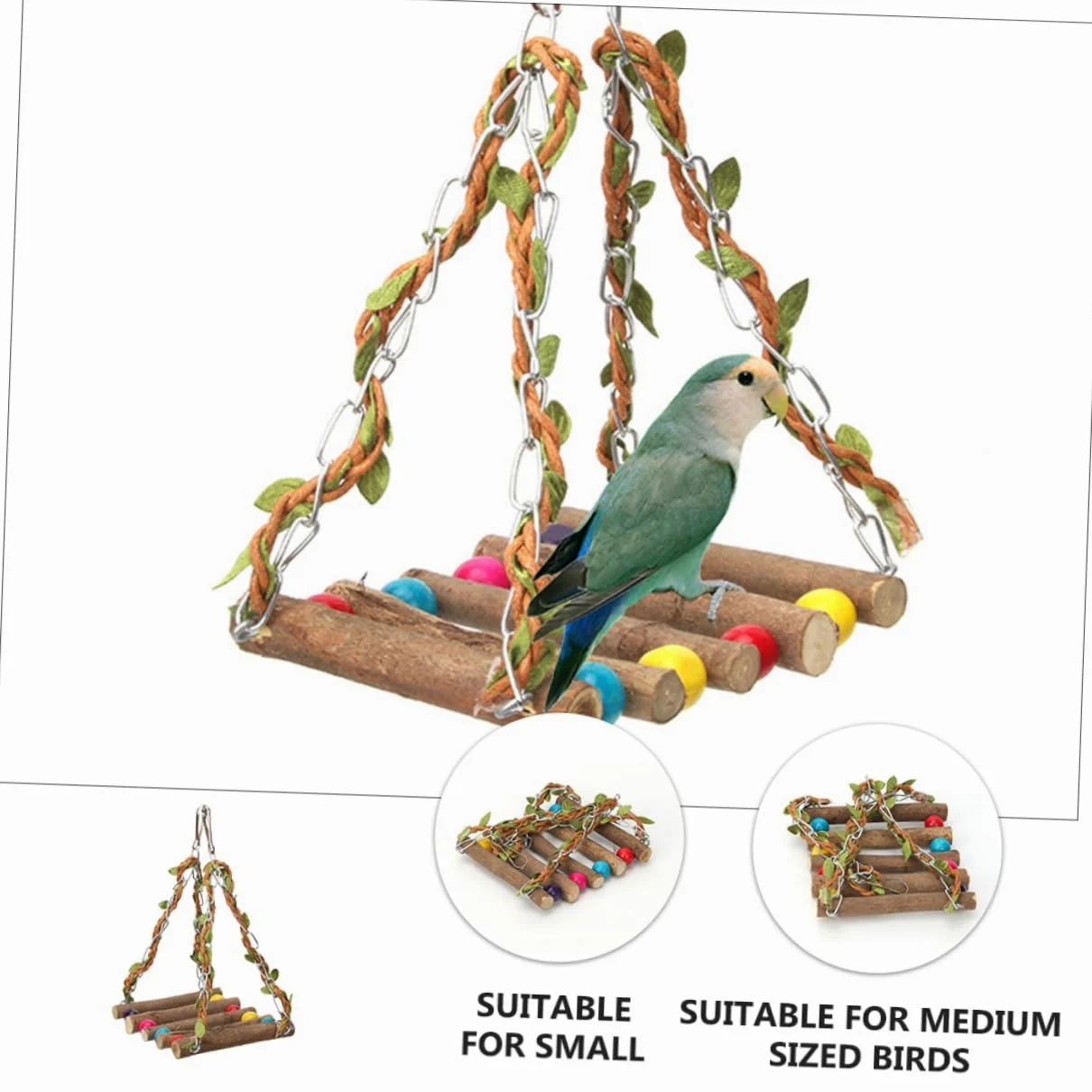 BESPORTBLE 3pezzi Altalena Per Pappagalli Giocattolo Interattivo Per Uccelli Accessorio Per Cage Divertimento e Allenamento Per Pet Design Swing Per e Gioco