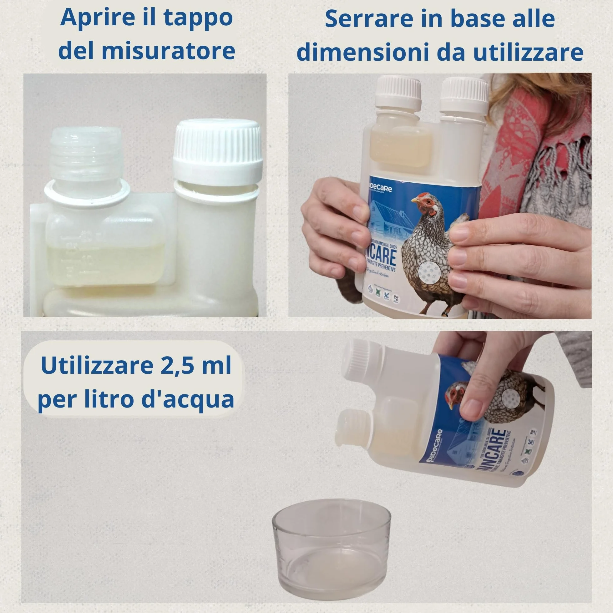 Inncare Preventivo Parassiti Interni Naturale 250 ml - Polli, Pollame ed Esotici - Estratto di Aglio e Oregano