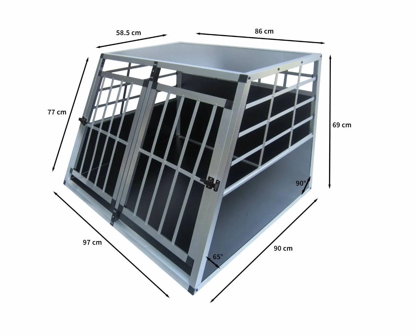 Monstershop - Gabbia Doppia per Trasporto Cani e Animali per Bauli Macchine Autovetture - Grande