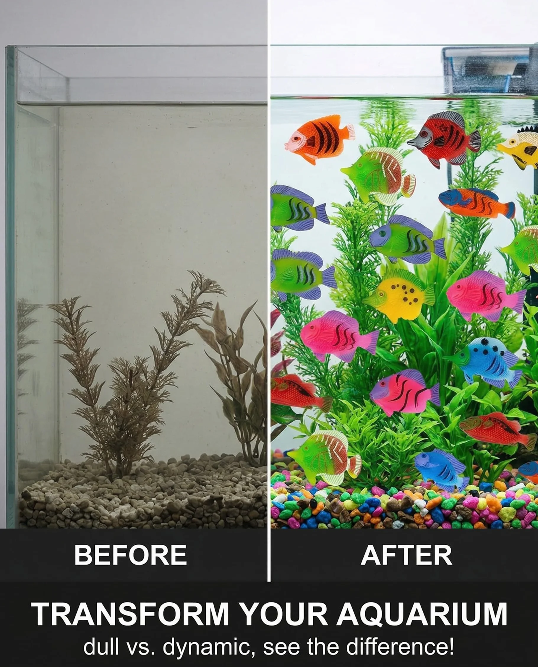 20 PCS Plastica Piccoli Pesci Finti Tropicali Pesce Tropicale Figura in Movimentopesci Galleggianti può Essere Sospeso per la Decorazione di Acquari, Pesce Finto, Stile casuale