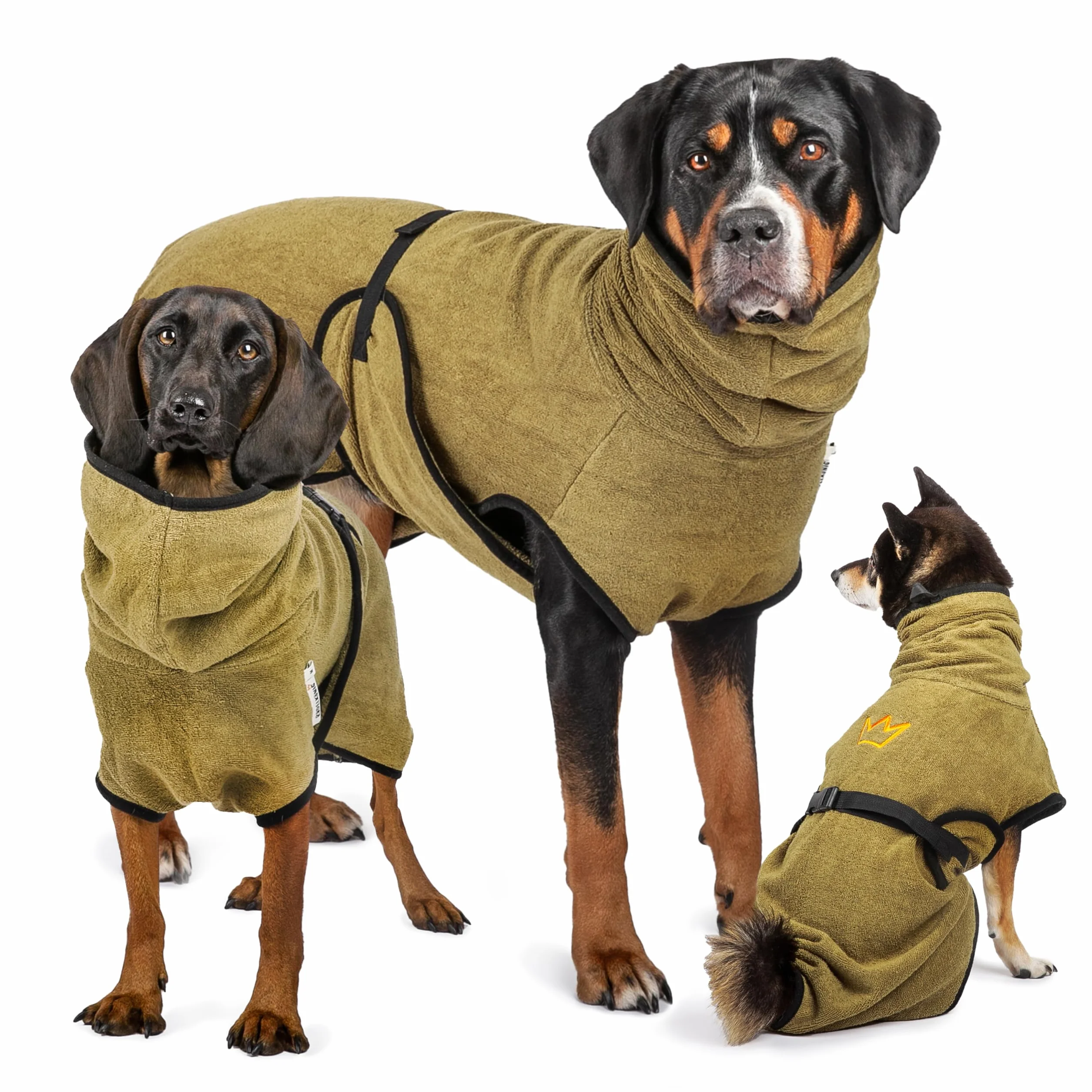 Rudelkönig Accappatoio per Cani in Cotone 100% Assorbente Morbido Tutte le Taglie