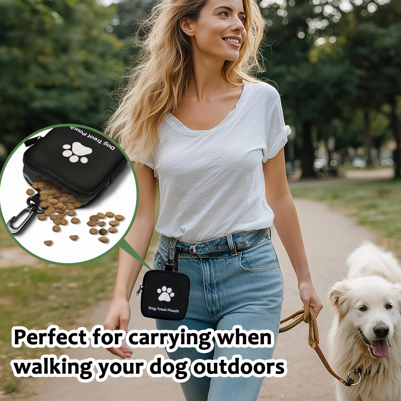 2 Pezzi Porta Premietti per Cani Borsa, Borsa Addestramento Cane Porta Premietti per Cani con Cerniera e Moschettone, Portas Croccantini Cane, per Viaggi, Uso Esterno (Rosso, Nero)