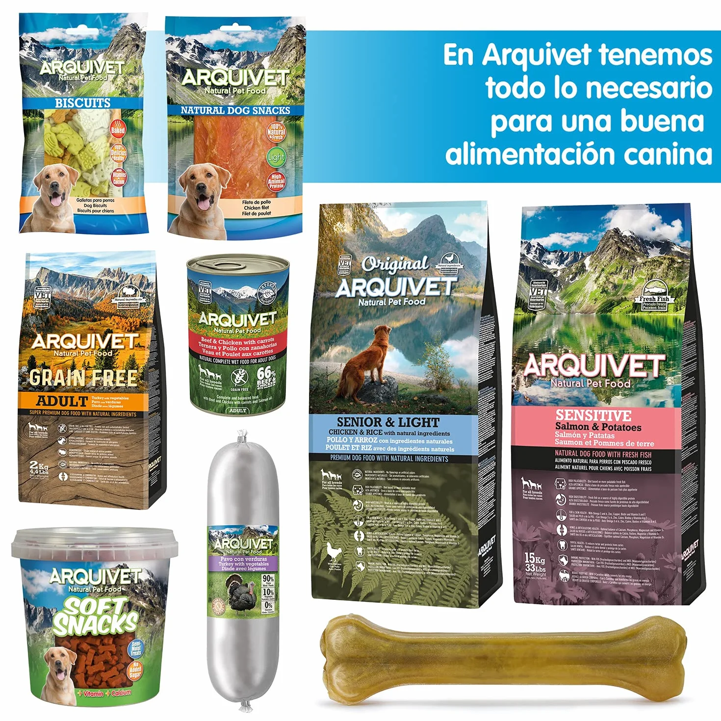 ARQUIVET Nervo di toro - 12 cm - snack naturali - busta 50 unità
