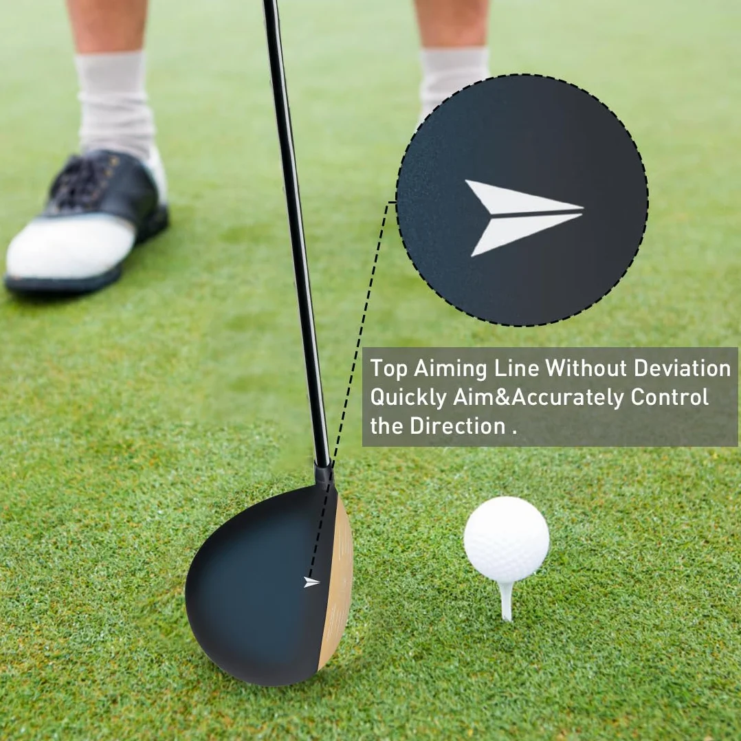 MAZEL Driver da golf in titanio da uomo, 460 cc, per destrorsi, design con coppa di alta qualità, massimizza la distanza della palla