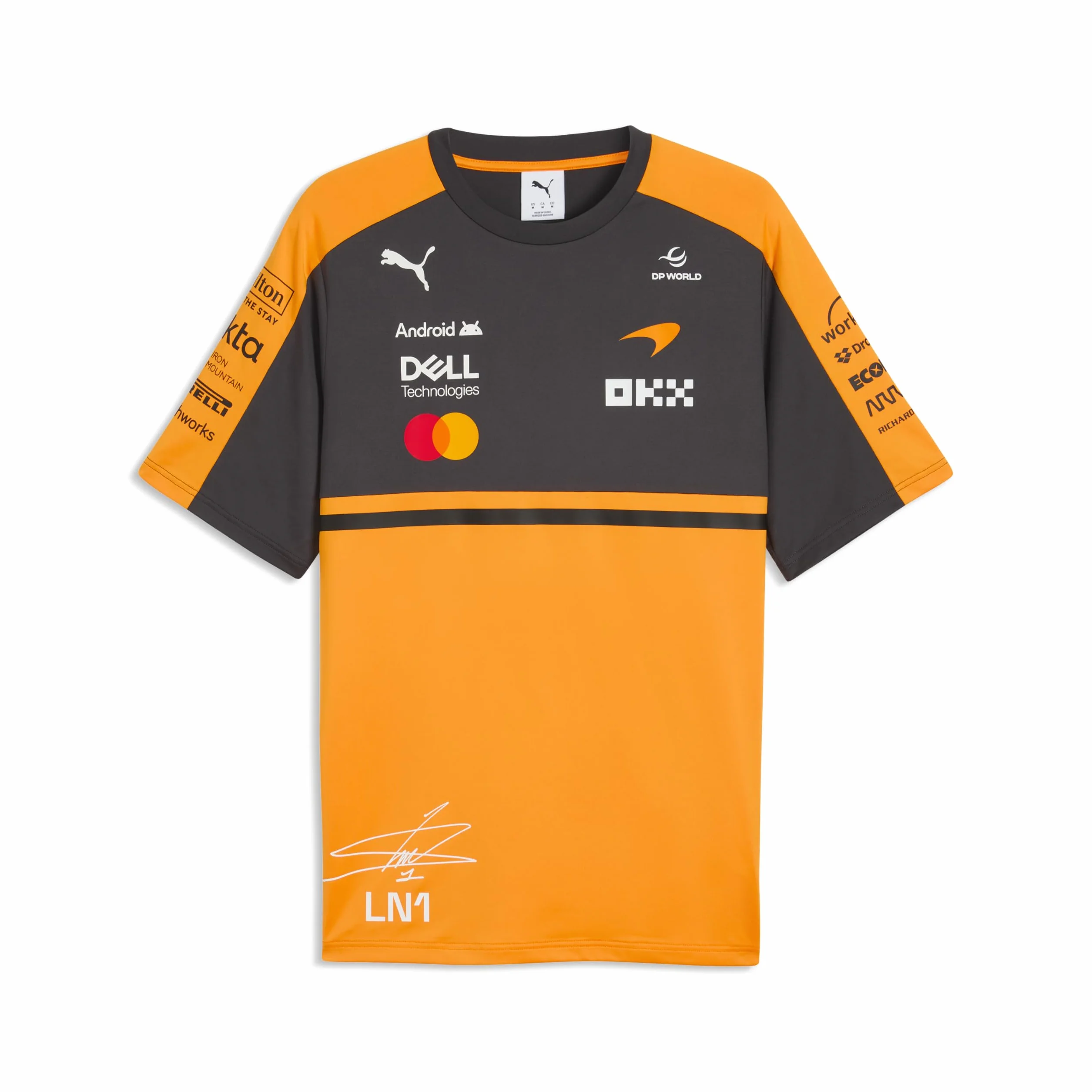 PUMA McLaren F1 2026 T-Shirt Pilota Uomo Lando Norris - Arancione