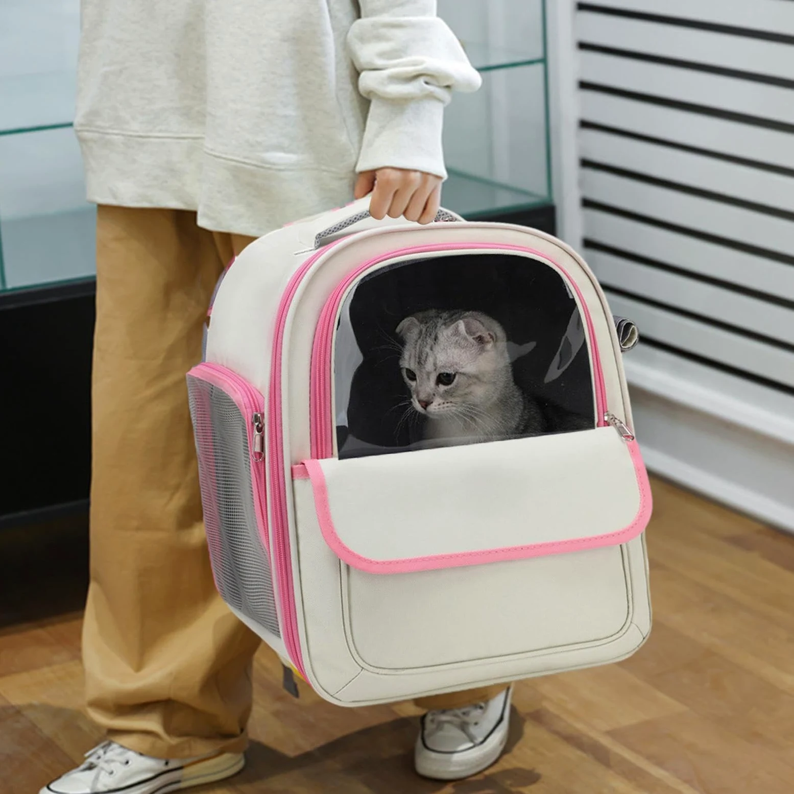 Trasportini per animali con zaino a bolle, Borsa per zaino per gatti Zaino | Zaino portaoggetti Spazioso, confortevole e leggero, trasportino per cani di piccola