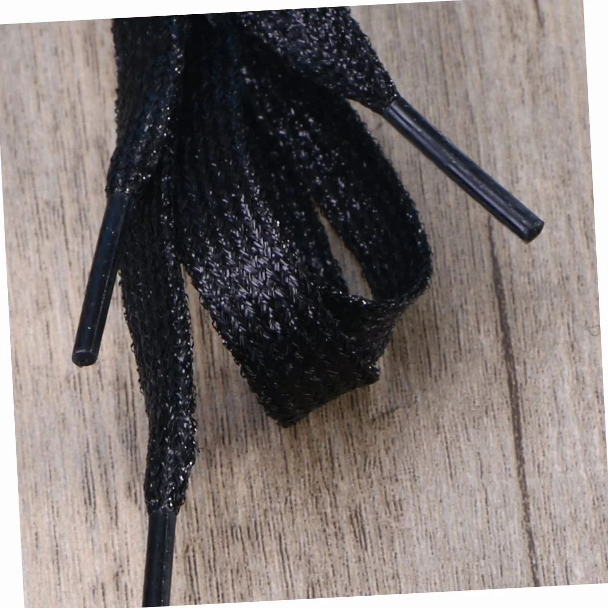 Anneome Lacci per Scarpe Glitterati Piatti Neri 1.1m Resistenti per Sneakers