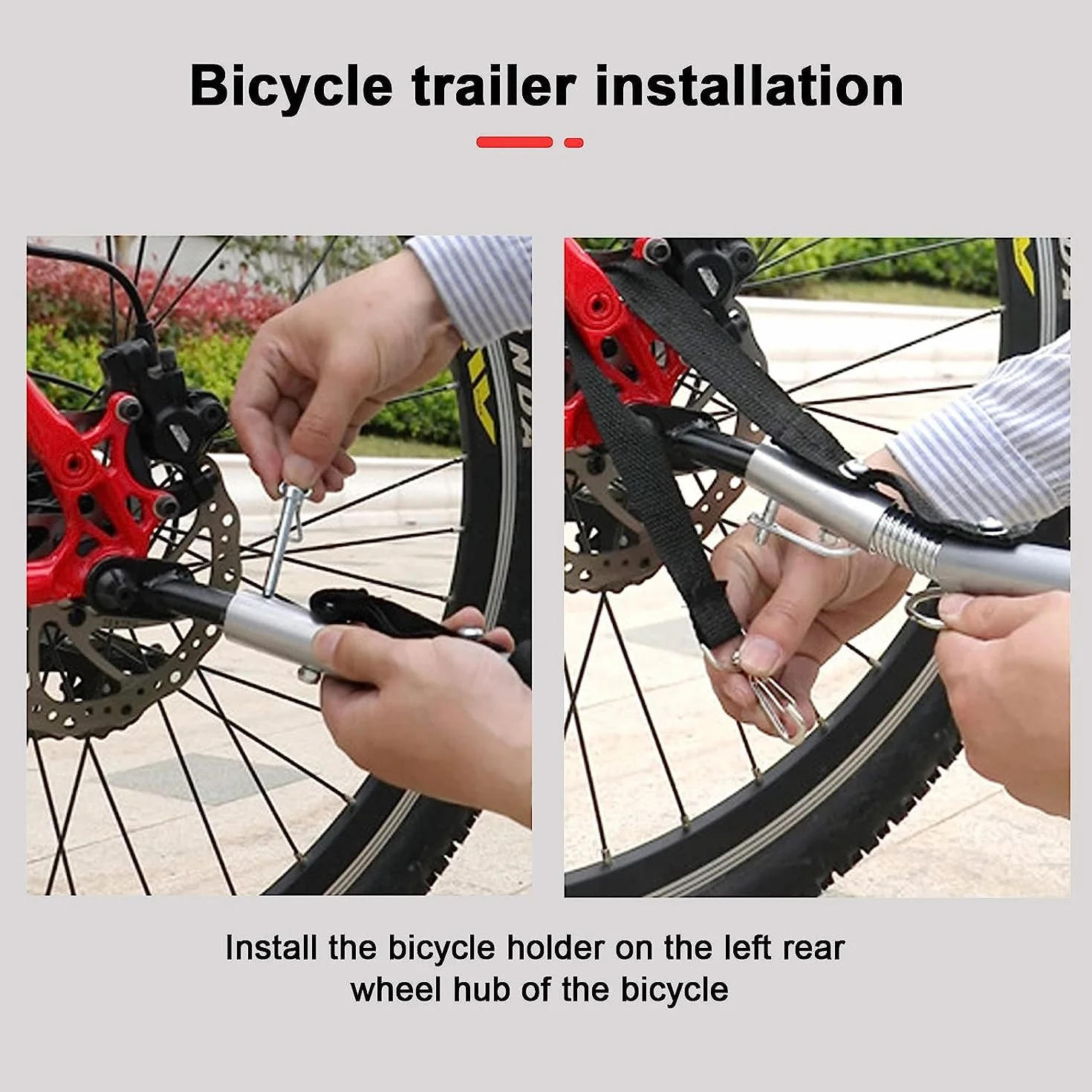 Rimorchio per bicicletta, gancio di traino per bicicletta, con perno di sicurezza, gancio di traino per cani, rimorchio per cani