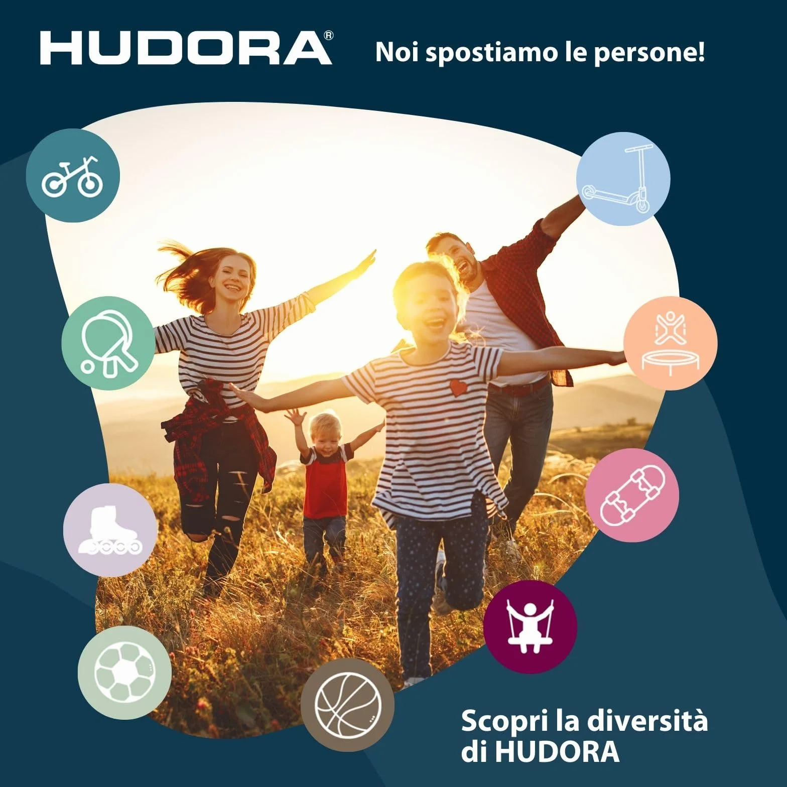 HUDORA Monopattino BigWheel 205 – Pieghevole Regolabile Alluminio per Bambini e Adulti 100 kg Nero/Blu