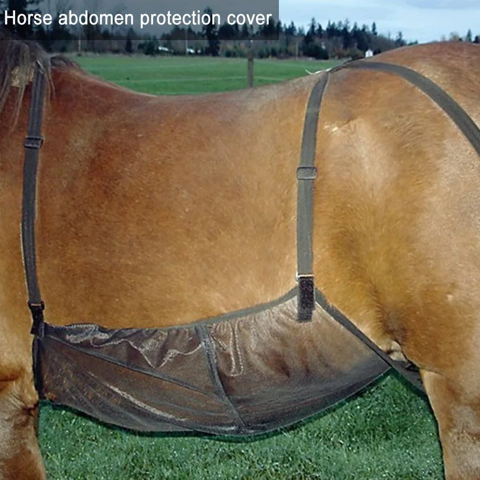 Guardia della pancia del cavallo, Guardia del ventre della mosca del cavallo, Addome del cavallo regolabile Protezione ventilata Pancia traspirante Rete per la copertura del tappeto per adulti Weiting