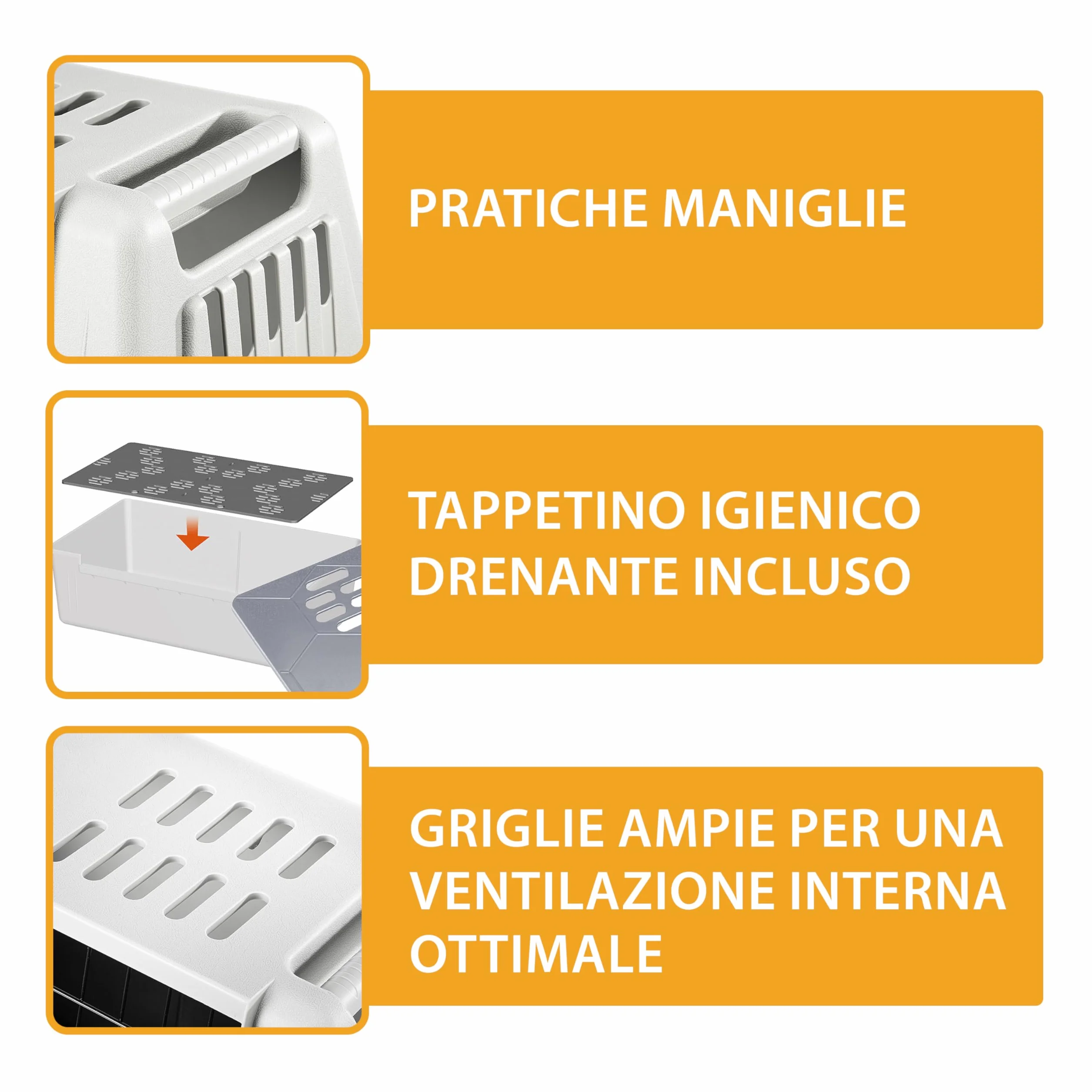 Ferplast ATLAS CAR MINI Trasportino per Cani da Auto con Tappeto Drenante, Maniglie, Griglia Ventilazione, Doppia Apertura Scorrevole con Chiusura Sicura, Max 10 kg, 72 x 41 x h 51 cm