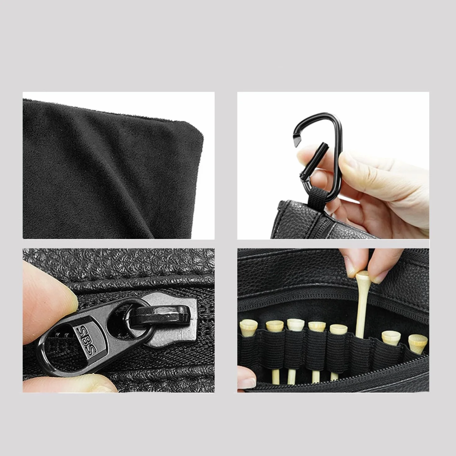 Sacca Portaoggetti per Palline e Maglie da Golf, Borsa Marsupio Sportivo con Fibbia