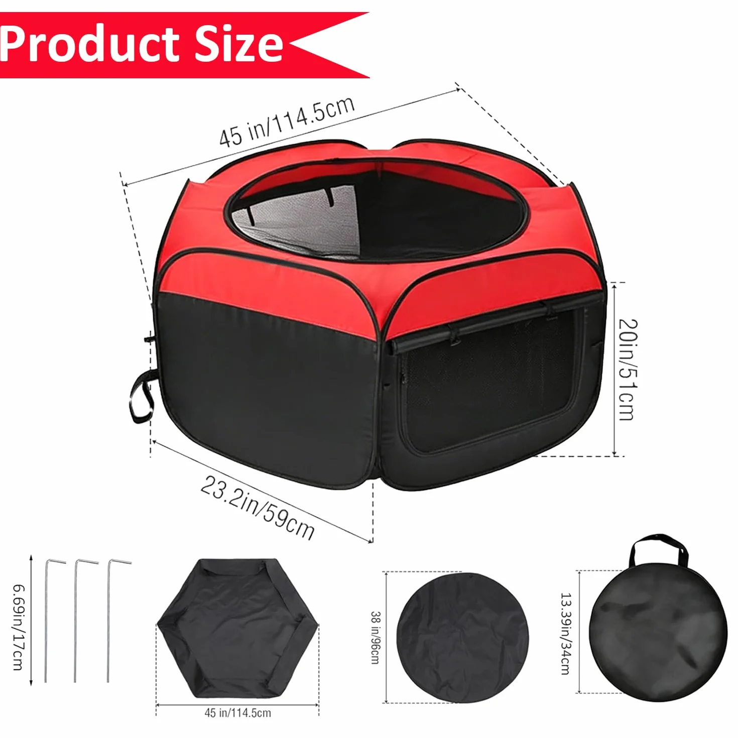 MEISO Recinto per Animali Domestici, Recinto per Cani da Interno Pieghevole, Box Traspirante Portatile per Gatti Conigli Cuccioli, Incubatrice per Pulcini, per Interni ed Esterni Viaggi e Campeggio