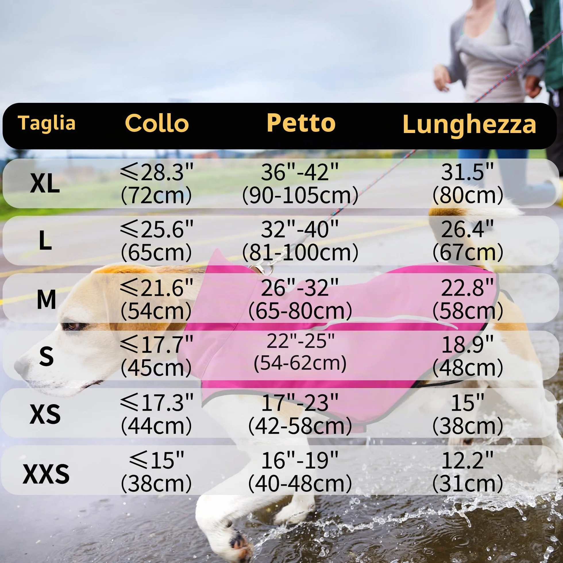 Mile High Life Impermeabile per cani | Abbigliamento per animali domestici regolabile | Giacca antipioggia leggera con striscia riflettente | Chiusura facile da inserire, rosa acceso, media