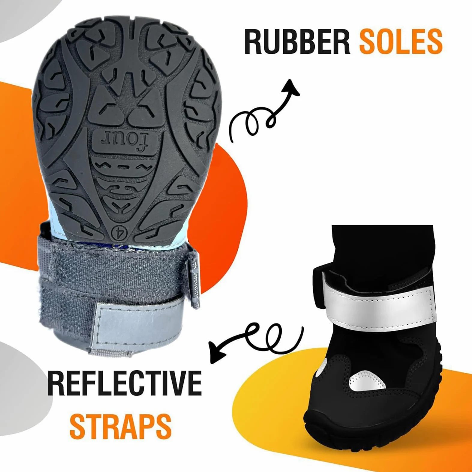 Scarpe per Cani Animali Antiscivolo Traspiranti Impermeabili | Equipaggiamento da Neve per Cani Per Camminare, Campeggio, Outdoor, Viaggio, Uso Quotidiano, Freddo, Polvere e Urbano