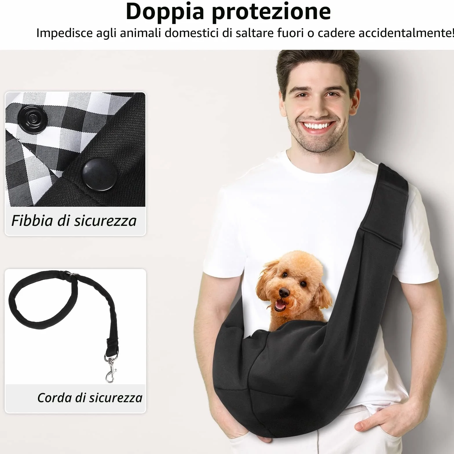 Borsa da Viaggio per Cani Piccola Trasportino Gatti Tracolla Regolabile