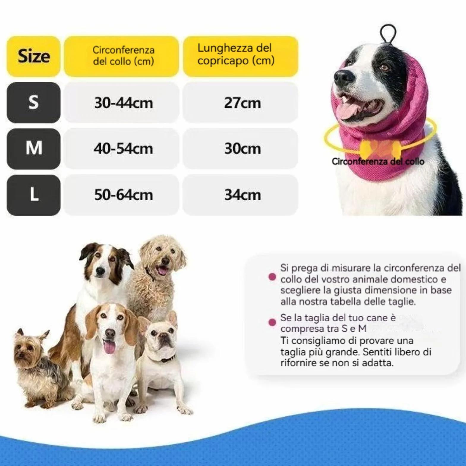 Paraorecchie rinfrescanti per cani - Copricapo regolabile per cuccioli piccola, media e grande taglia