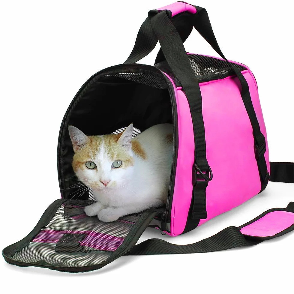 ZaneSun Borsa per il trasporto per gatti con lati morbidi per gatti, cani, cuccioli, comoda, portatile, pieghevole, approvata dalla compagnia aerea