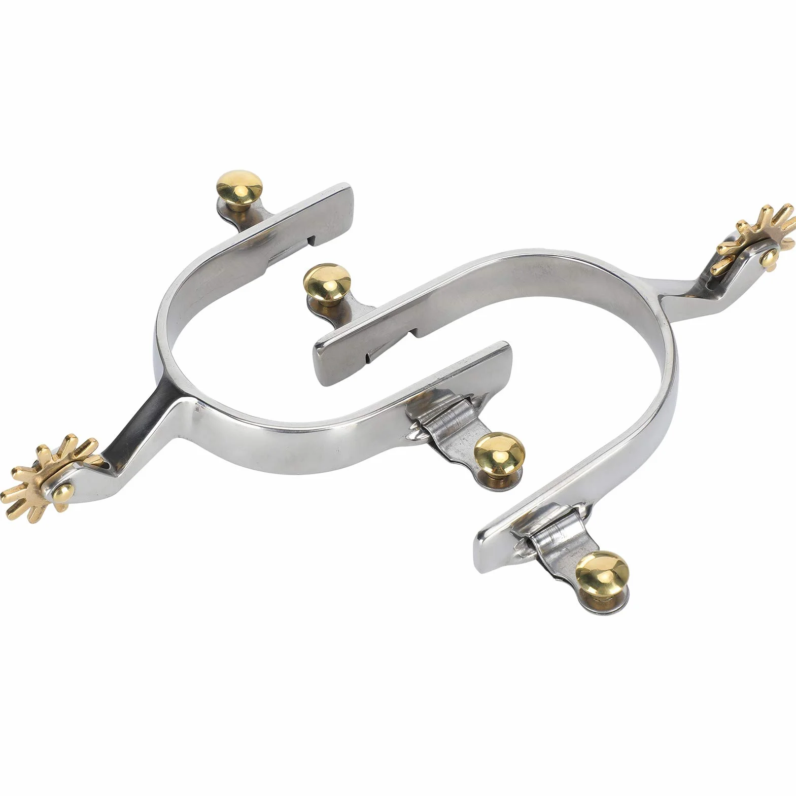 Robusti Speroni di Cavallo in Acciaio Inossidabile, Americani Spri da Cowboy, Progettati per Durata, Comodo Pulsante di Swing in Ottone, Design Elegante e Versatile, Stivali da Equitazione Unisex