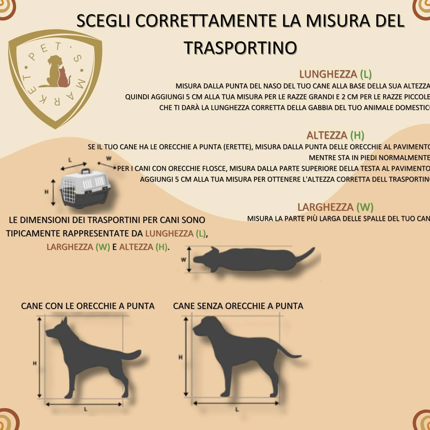 Pet’s Market Trasportino Skudo 3 Gatto Cane Rigido Sacchetti Igienici in Omaggio Accessorio da Viaggio Animali Porta in Ferro Fessure Conforme agli Standard Aerei (3 (60X40X39h))