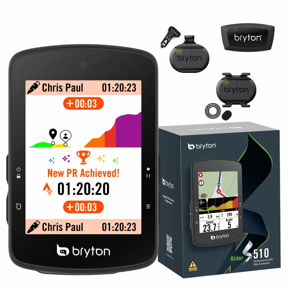 Bryton Rider S510 2.8 pollici LCD a colori Touchscreen GPS Bike/Ciclismo Computer, Offline USA Map, Compatibile con Bike Radar, 30 ore di durata della batteria, Impermeabile