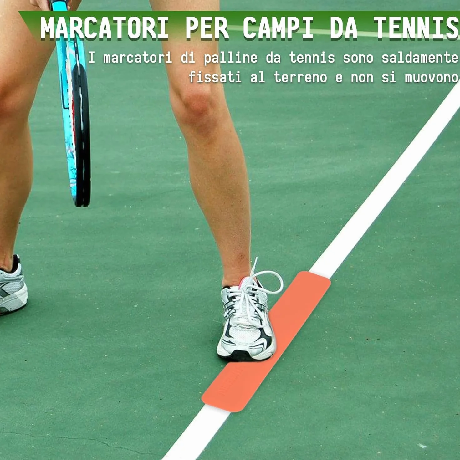 Kit di Marcatori per Linee del Campo Anti-scivolo Resistenti al Vento 84 Pezzi per Pickleball