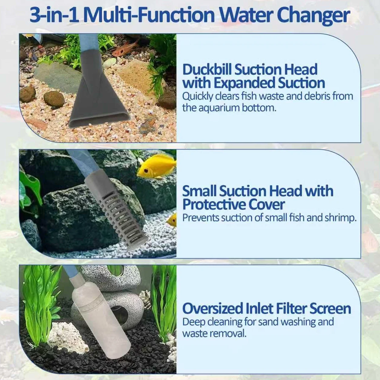 TZEKING Sifone Acquario,1.7m Aquarium-Syphon-Kiesreiniger mit Handpumpe,Scambiatore d'Acqua dell'acquario,Aspiratore per acquari,per Cambio Acqua,Lavaggio della Sabbia