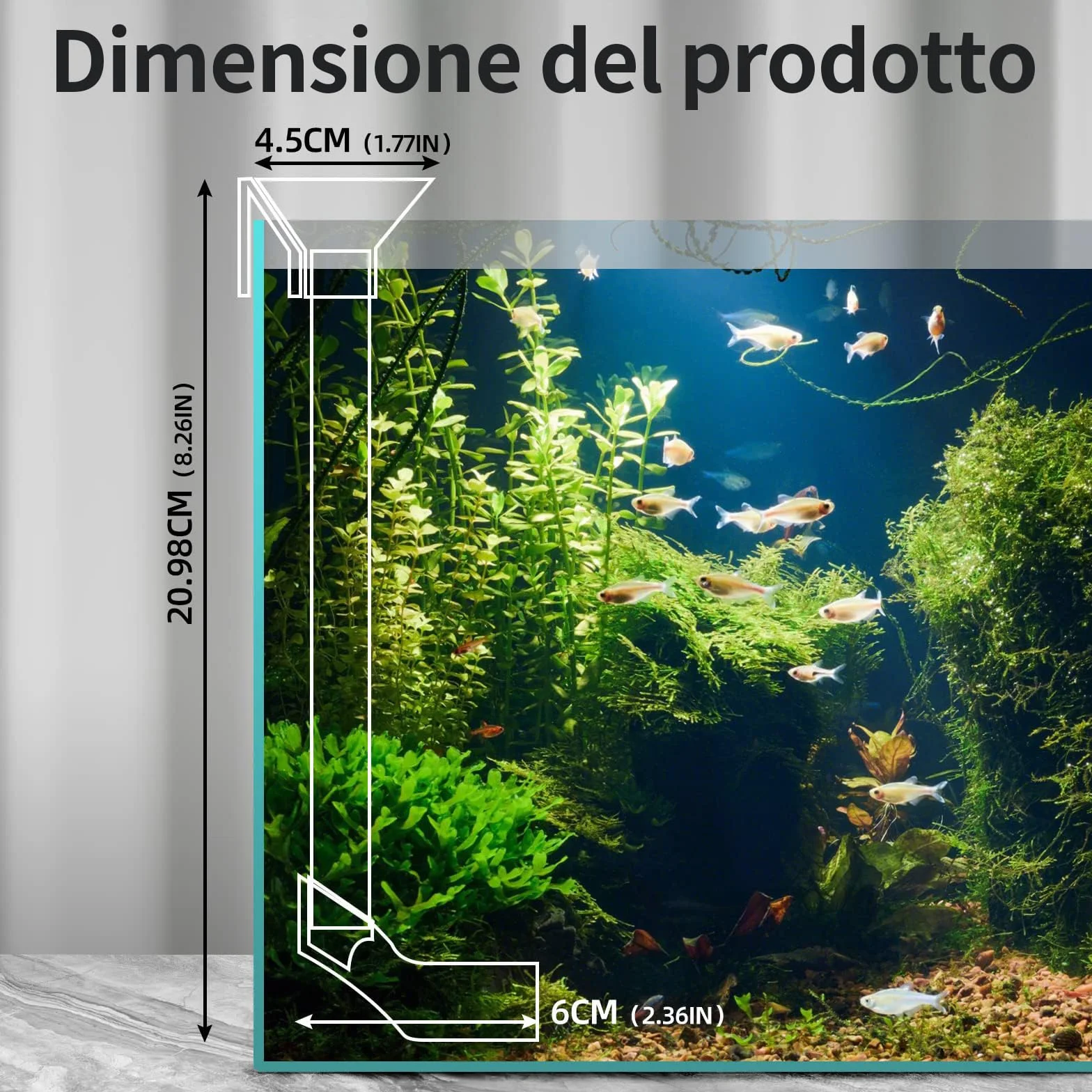 boxtech Tubo di Alimentazione Acquario, Mangiatoia per Pesce e Gamberetti per impedisce la proliferazione incontrollata degli organismi, per Gamberetti, Pesci, tartarughe (20-37cm)