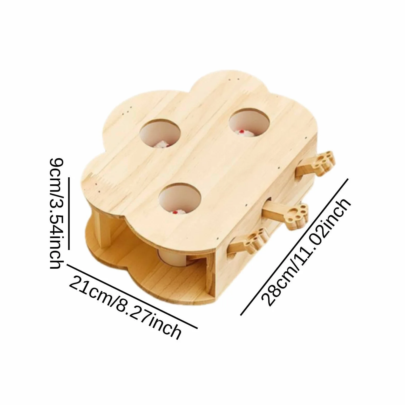 Whack a Cat Toy: Interattivo in Legno per Gatti, Gioco di Cattura E Apprendimento a più Livelli per Gatti Attivi, Ideale per La Casa, 3 Fori