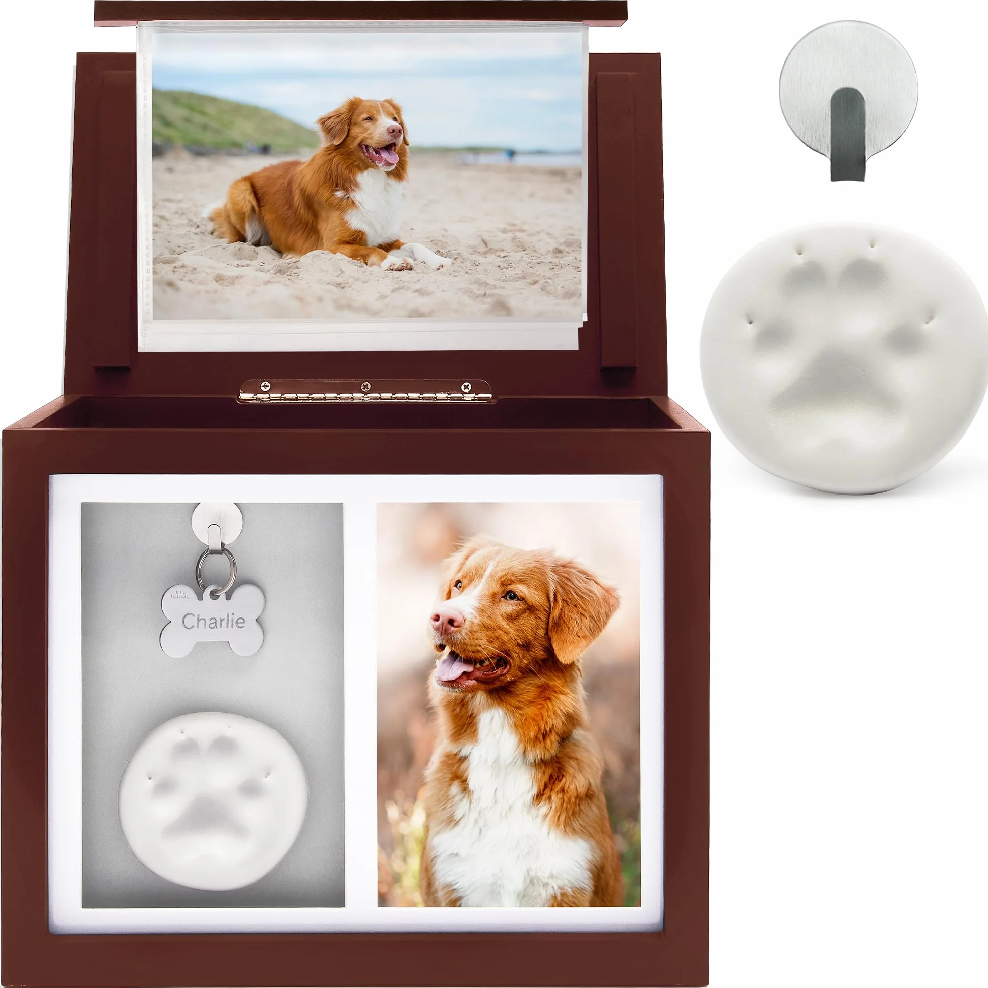 Chasing Tails Urne Commemorative per Cani per Ceneri – Urne Commemorative per Cani per Ceneri Personalizzate, urne per Gatti per Ceneri per Cani Piccole – Include Kit per Stampa di Zampe, Cornice e