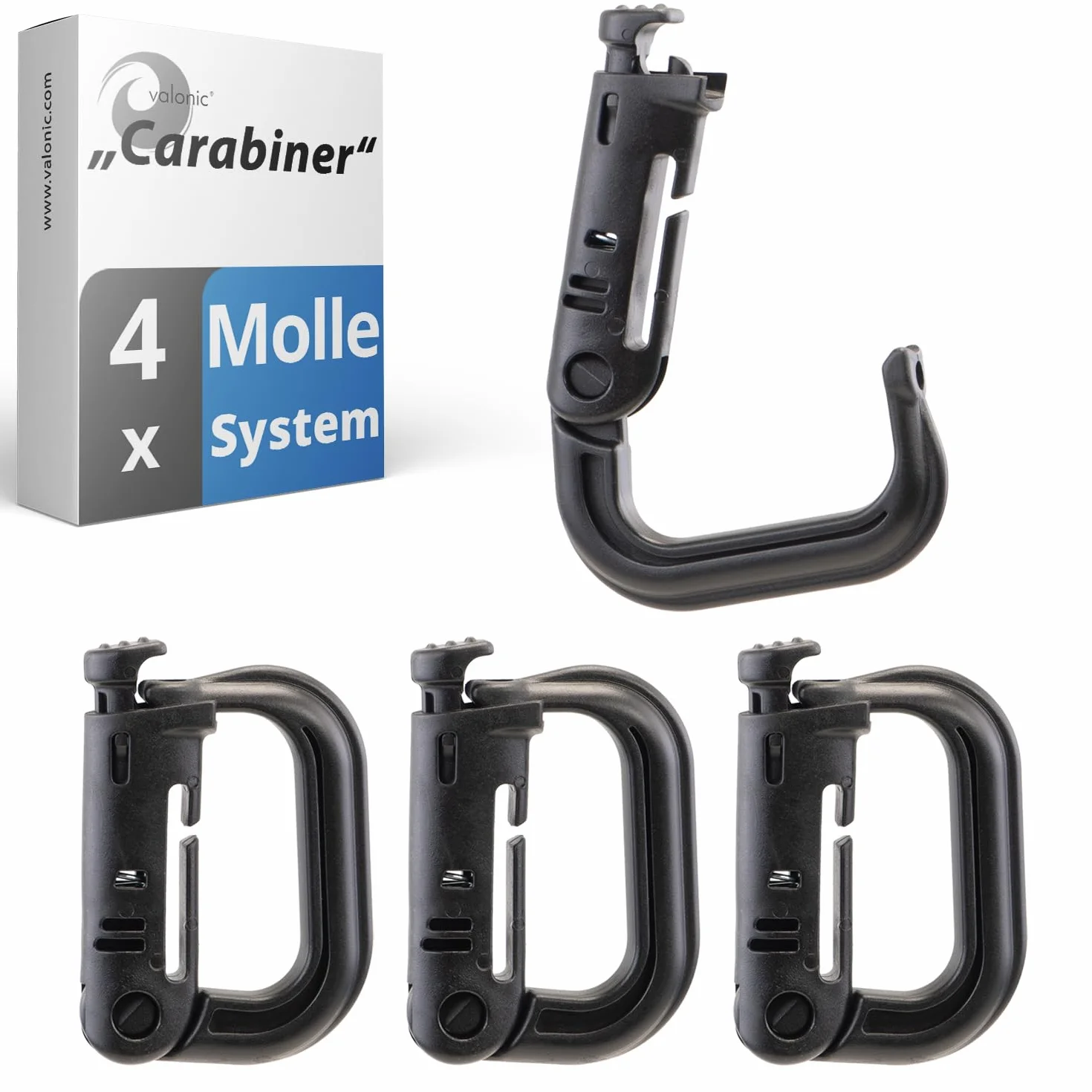 valonic 4 Pezzi D-ring Molle Tattico Cinghia Con Fibbia Di Chiusura Moschettone