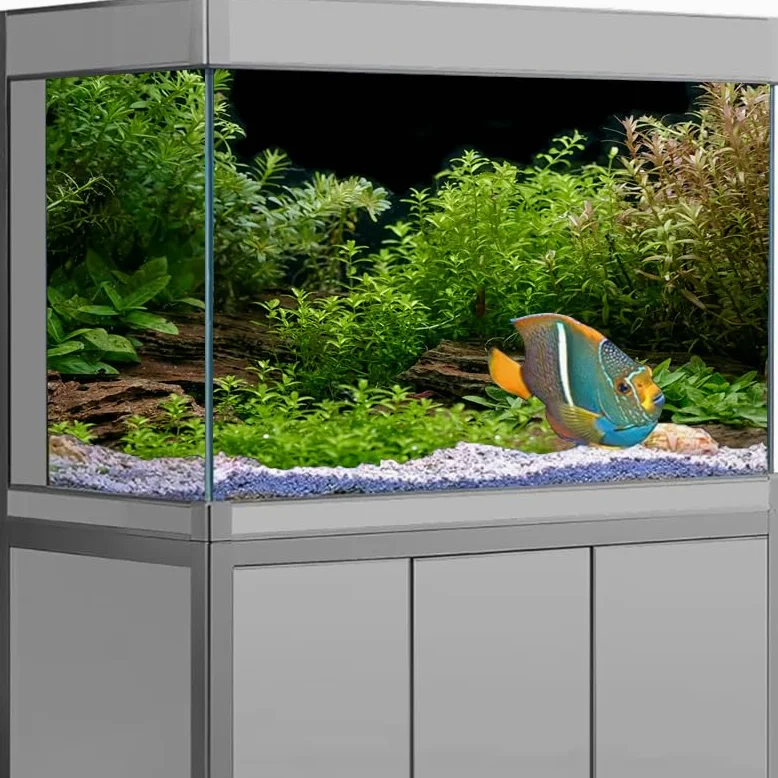 Acquario Sfondo Adesivo forestale Sfondo Acquario Ornamento Poster Foresta Acquario Paesaggio Carta autoadesiva for Acquario(White,54x122cm)