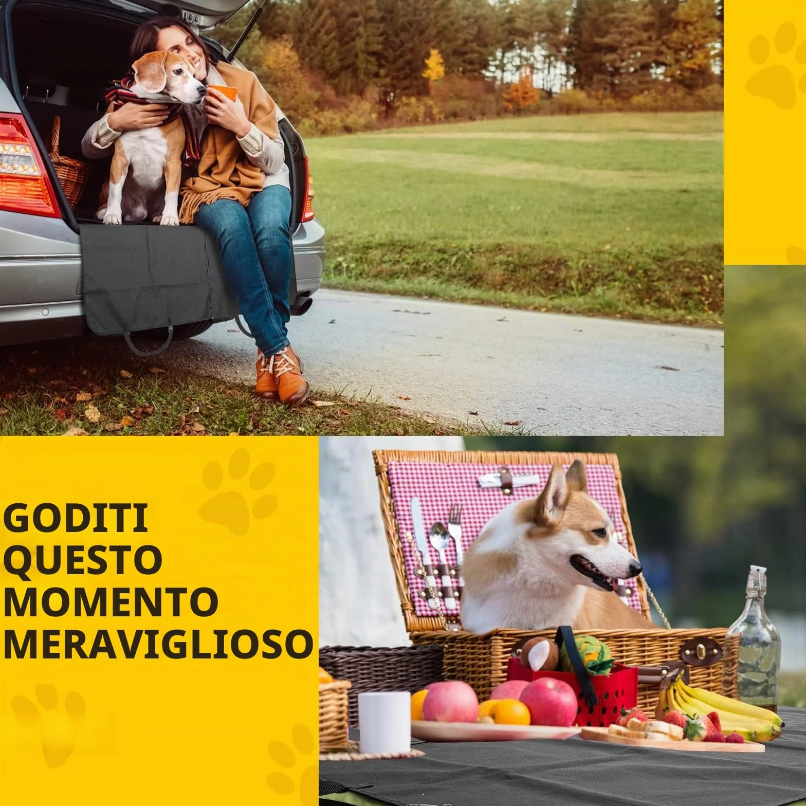 Nobleza - Coprisedile per cani, coperta per cani 147 * 145 cm, protezione del sedile, resistente all'acqua, spesso e durevole per SUV, camion, trasporti e viaggi, colore nero