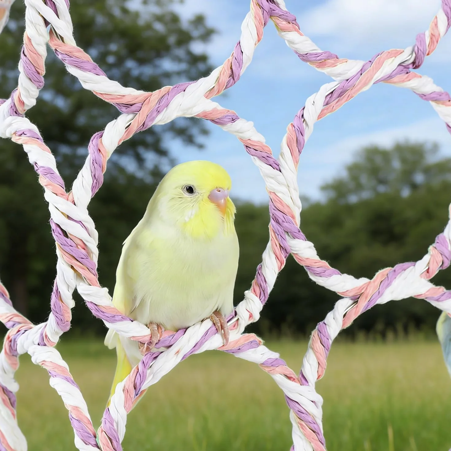Rete da Arrampicata per Piccoli Animali, Giocattolo per Gabbie di Uccelli, Roditori e Rettili, 2 Pezzi