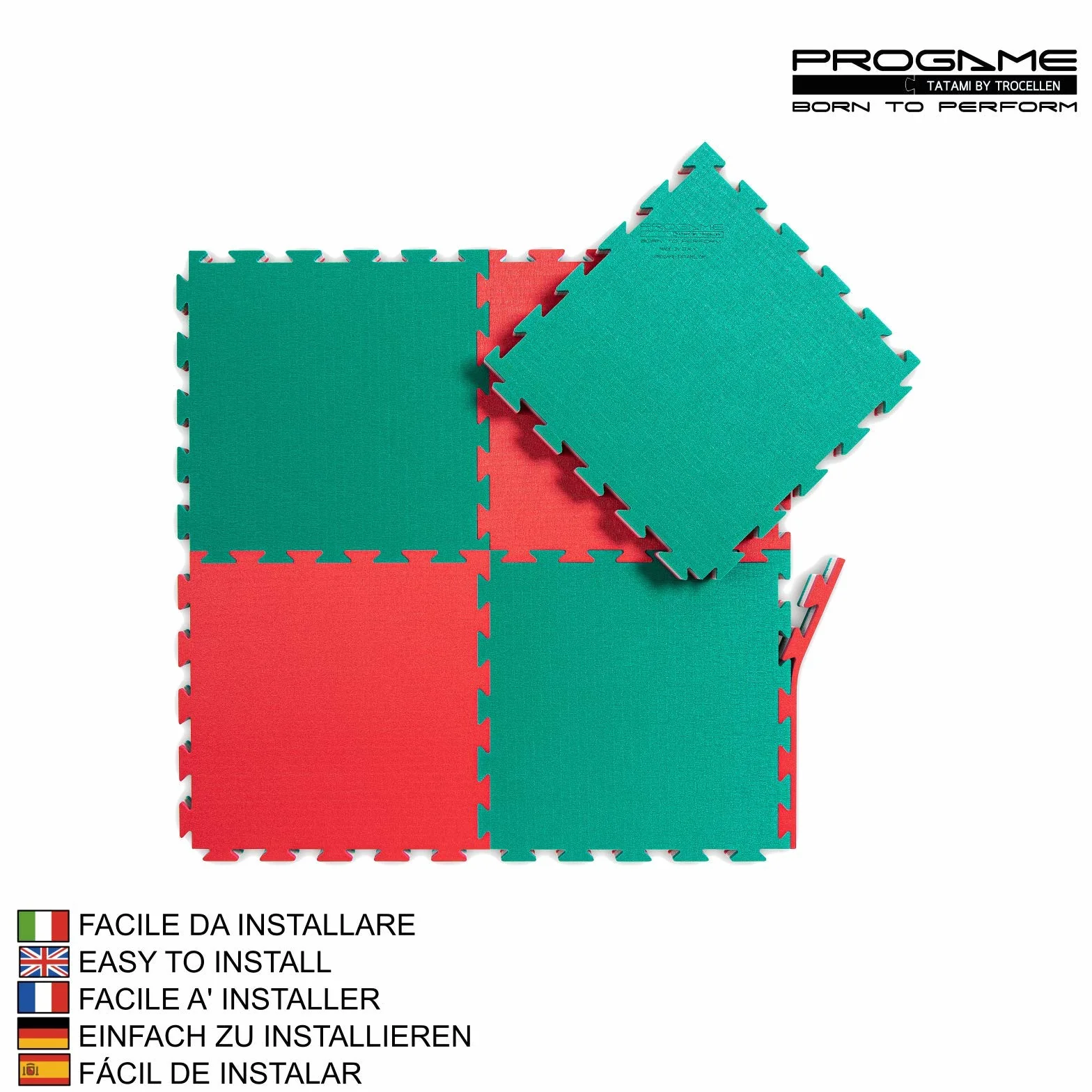 PROGAME Tatami Palestra Spessore 4 cm. 8 Pezzi 50x50 cm PERFORMANCE-HOME Tatami Judo Materassino - Made in Italy