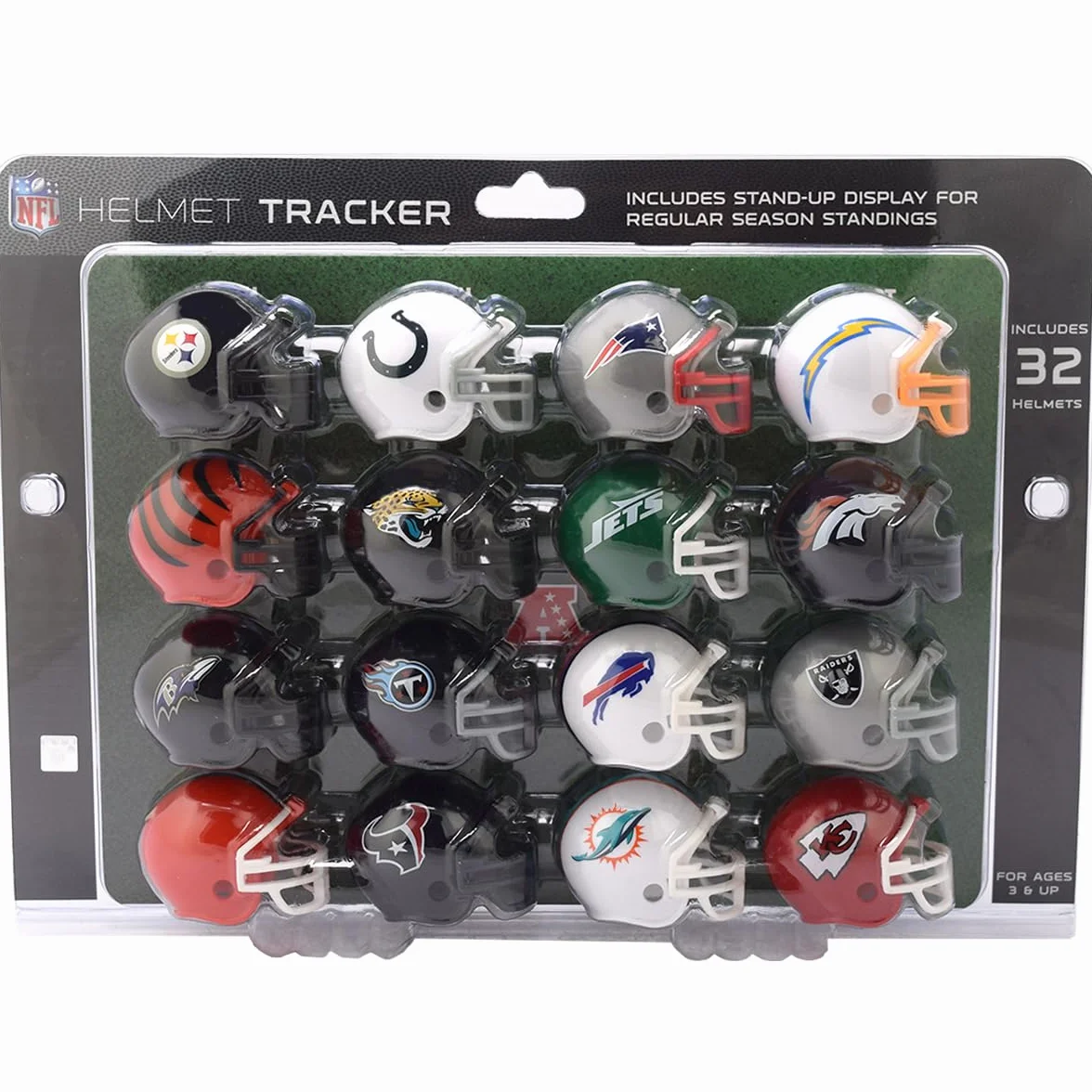 Riddell Set tracker per casco NFL da 32 pezzi - Caschi taglia Gumball - Tutti i loghi NFL attuali - Nuovo set 2024